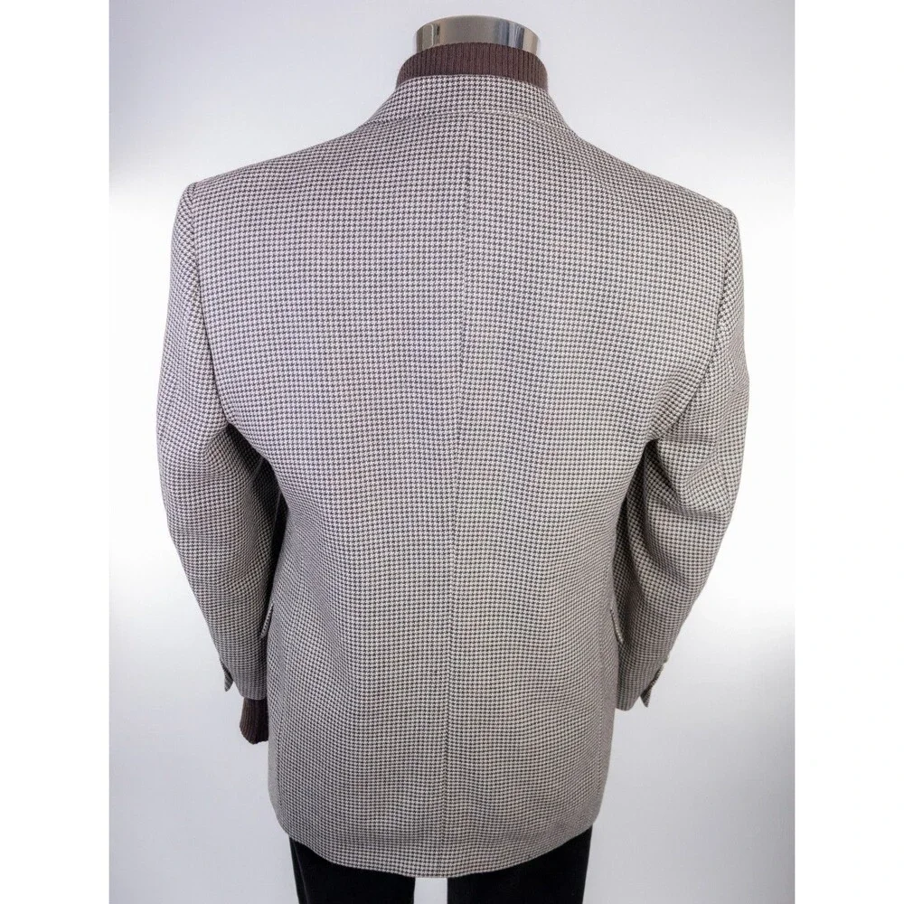 Daniel Cremieux Blazer Sport Coat Houndstooth Sz 39S Three Button Wool Jacket